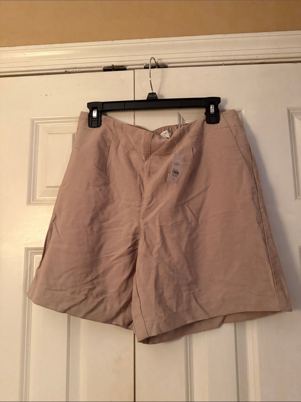 LOFT Neutral-Tone Tailored Bermuda Shorts
